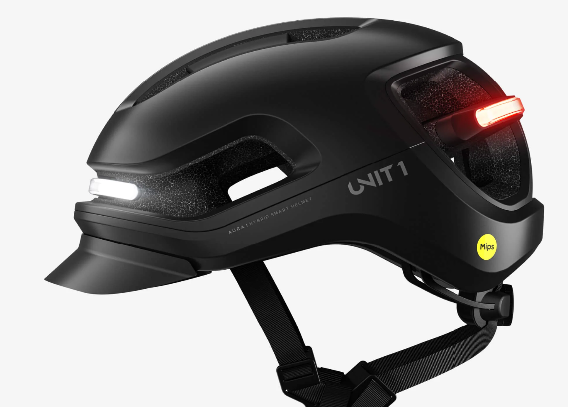 Casco de bicicleta inteligente "Aura" de Unit1 - Negro