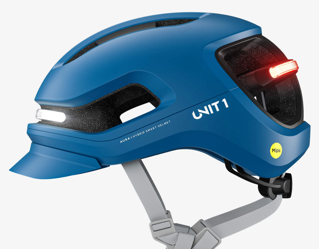 Casco de bicicleta inteligente "Aura" de Unit1 - Azul