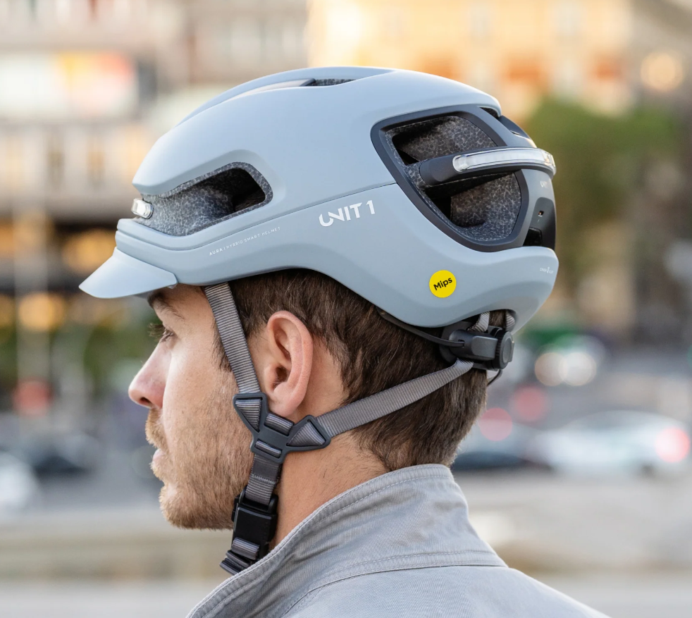 Casco de bicicleta inteligente "Aura" de Unit1 - Gris