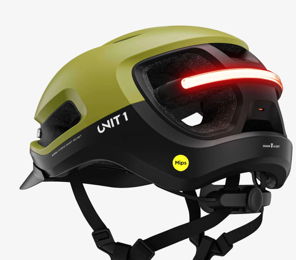 Aura Smart Bicycle Helmet by Unit1 Green and Black